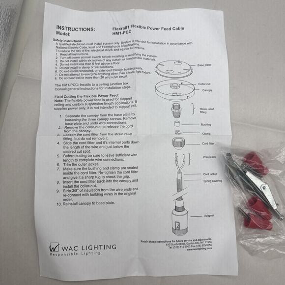 WAC Lighting HM1-PCC96-PT Flexible Ceiling Power Feed 96 inch *READ DESCRIPTION - Picture 15 of 16